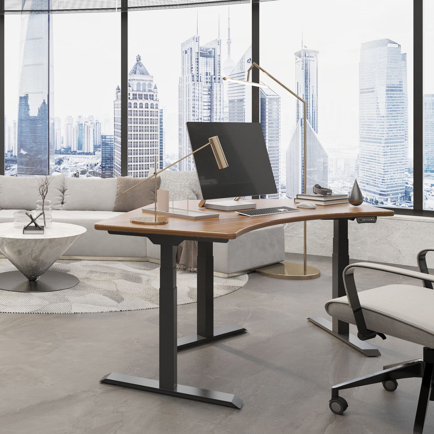L-Shaped Electric Standing Desk Frame - WFH8H