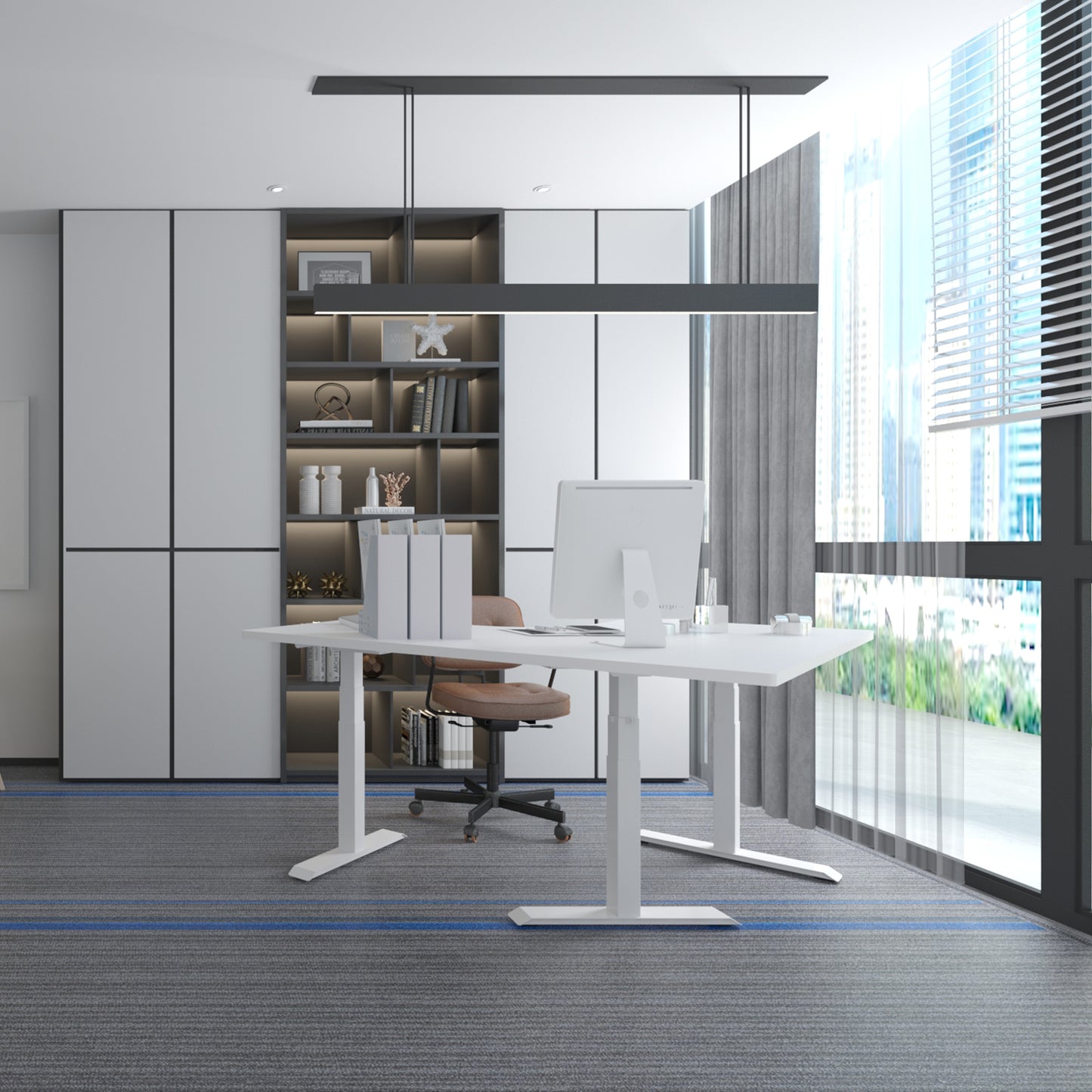 L-Shaped Electric Standing Desk Frame - WFH8H