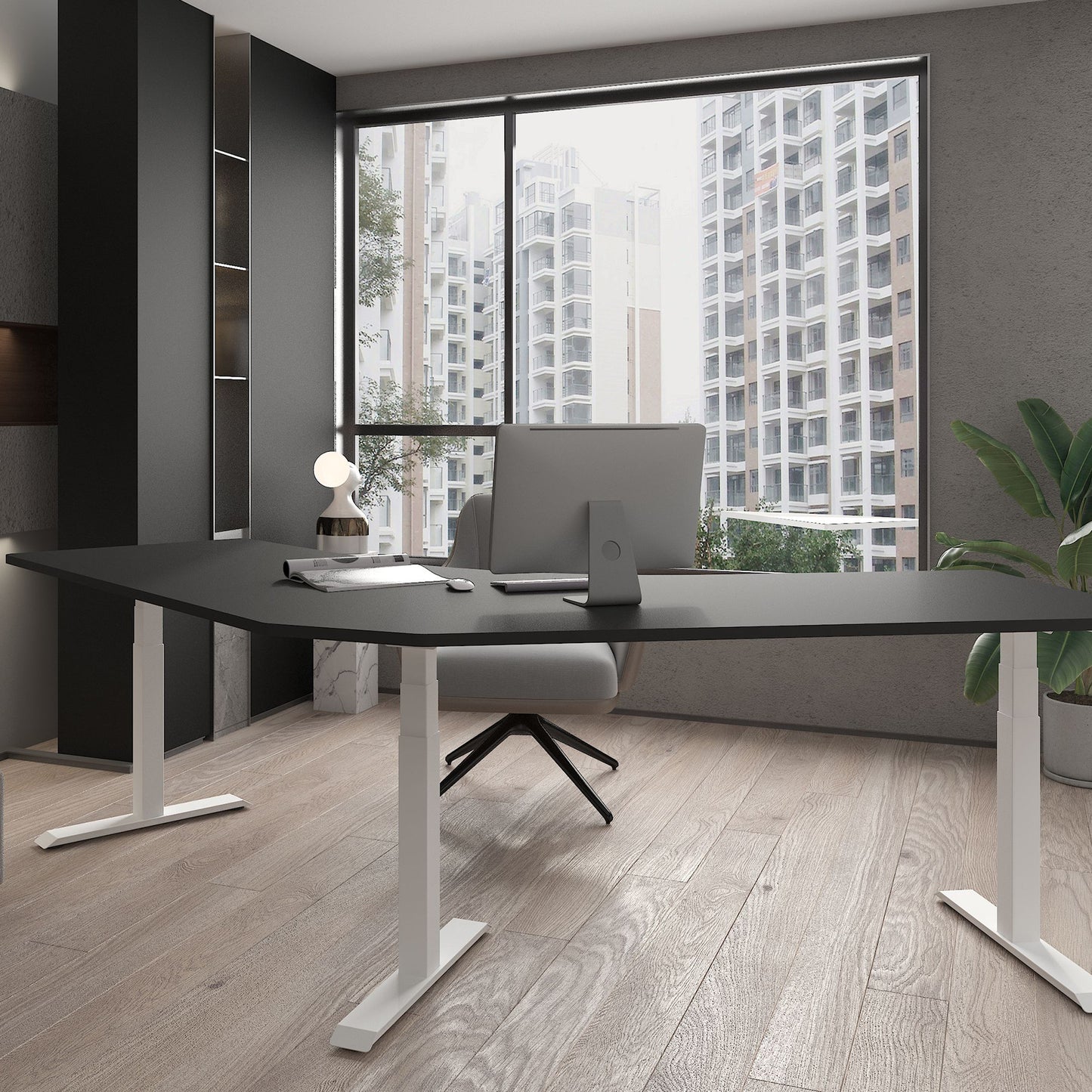 L-Shaped Electric Standing Desk Frame - WFH8H