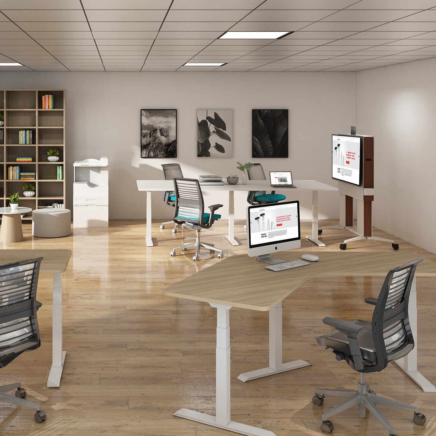 L-Shaped Electric Standing Desk Frame - WFH8H