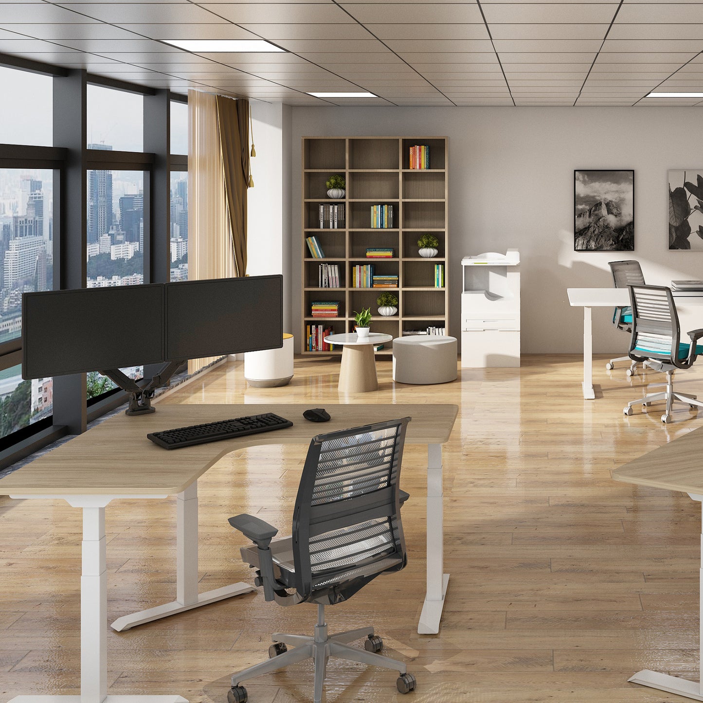 L-Shaped Electric Standing Desk Frame - WFH8H
